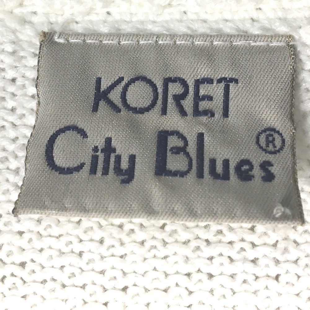 KORET City Blues White Cardigan Sweater Applique Butterfly Flowers Short Sleeve - Picture 4 of 4